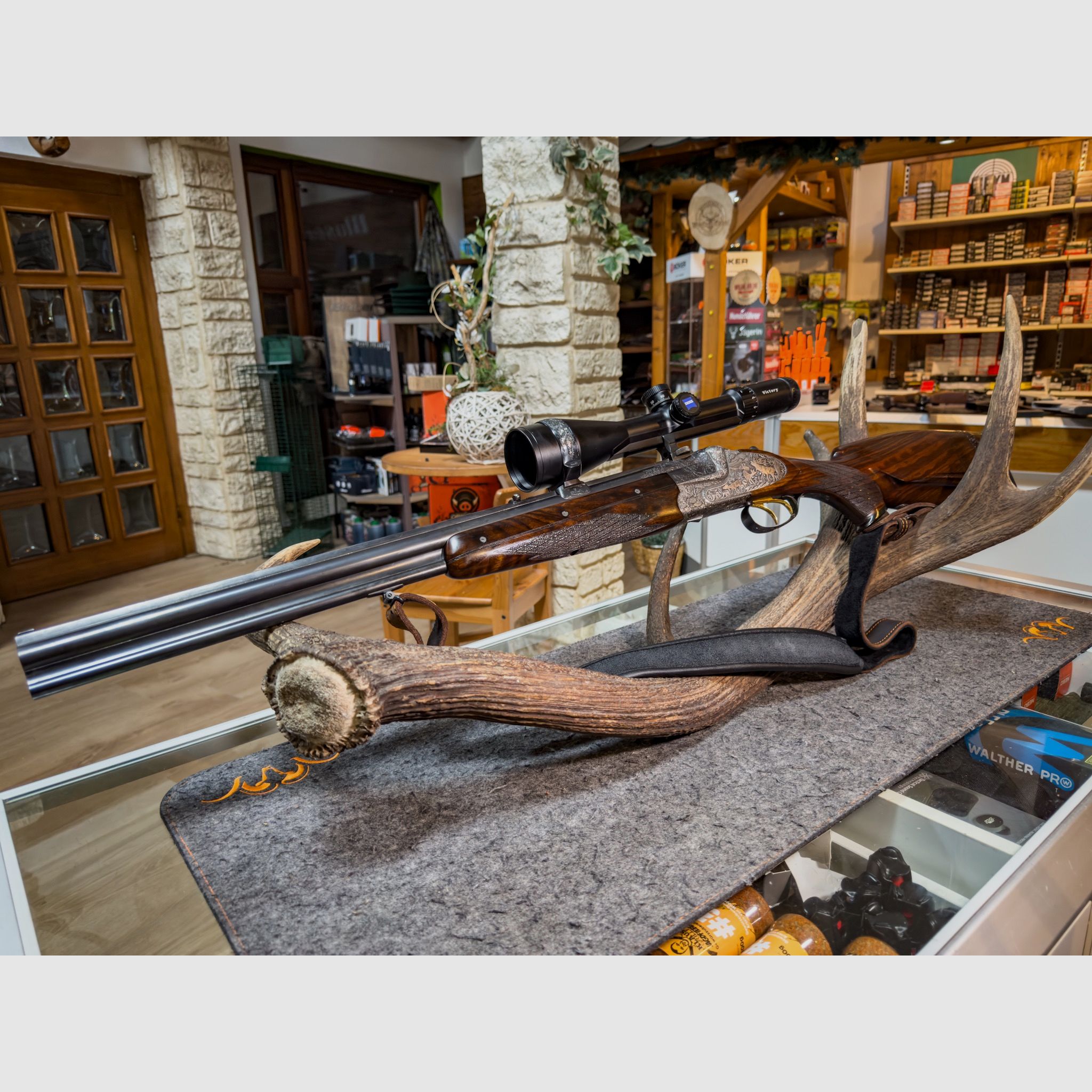 BBF 7X65R / 12/70 with 5.6×52 R insert barrel – from the possession of Gerhard Stauch (GDR) with interchangeable barrel