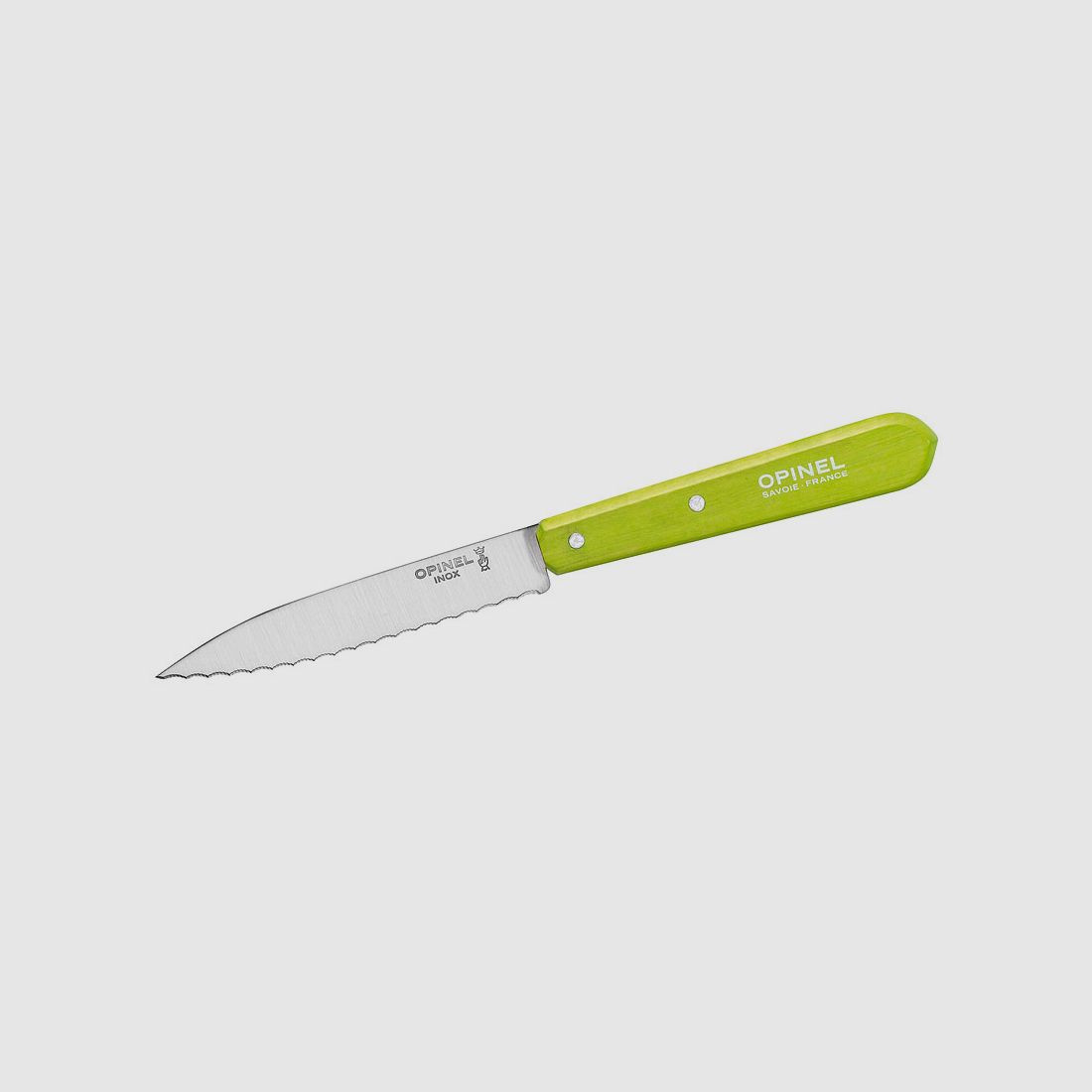Opinel Kchenmesser No. 113, rostfreier Sandvik-Stahl, Sgezahnung, hellgrn