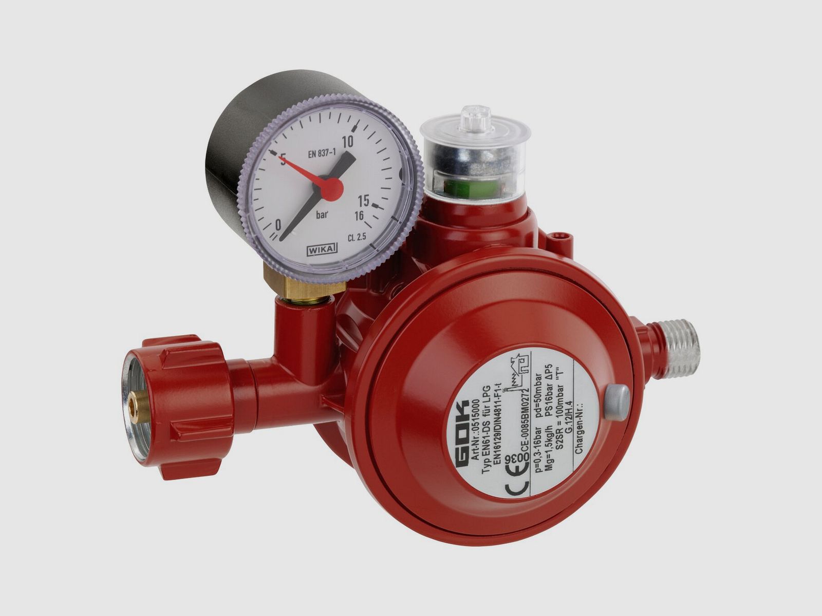 Regolatore di gas 1,5 kg/h KLF x G1/4LH-KN TAE UEDS Man., immagine 1 di 2
