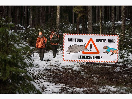 Seissiger Warnbanner Drückjagd PVC 2m x 1m
