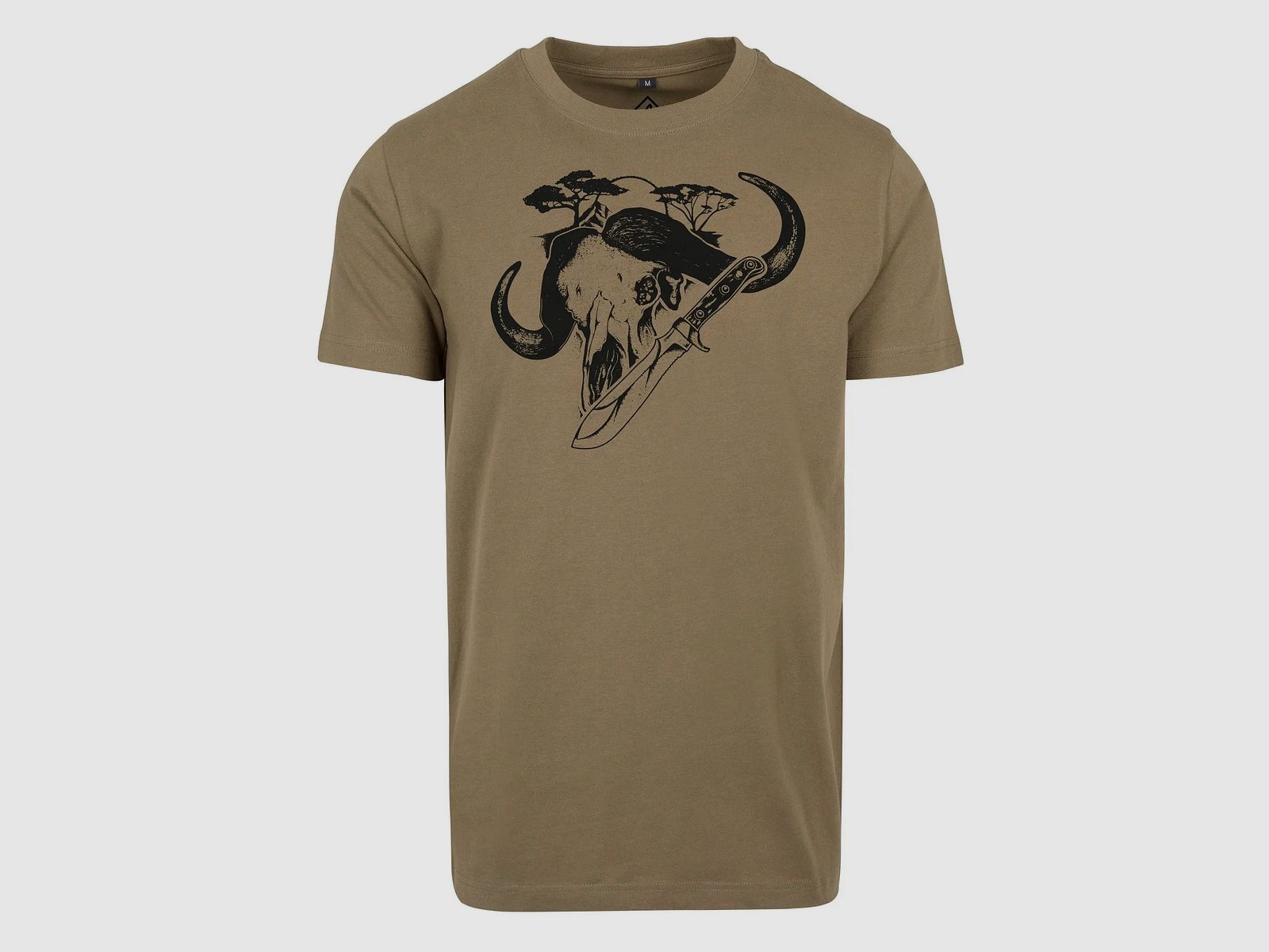 PUMA T-Shirt Design: Buffalo and white hunter, Color: olive