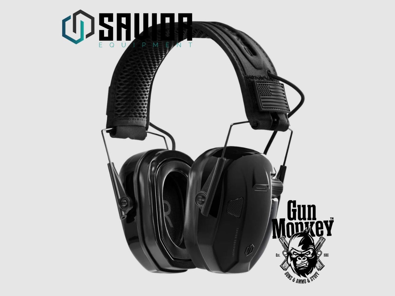 Active hearing protection earmuffs with gel cushions Savior Apollo, color Black Chrome