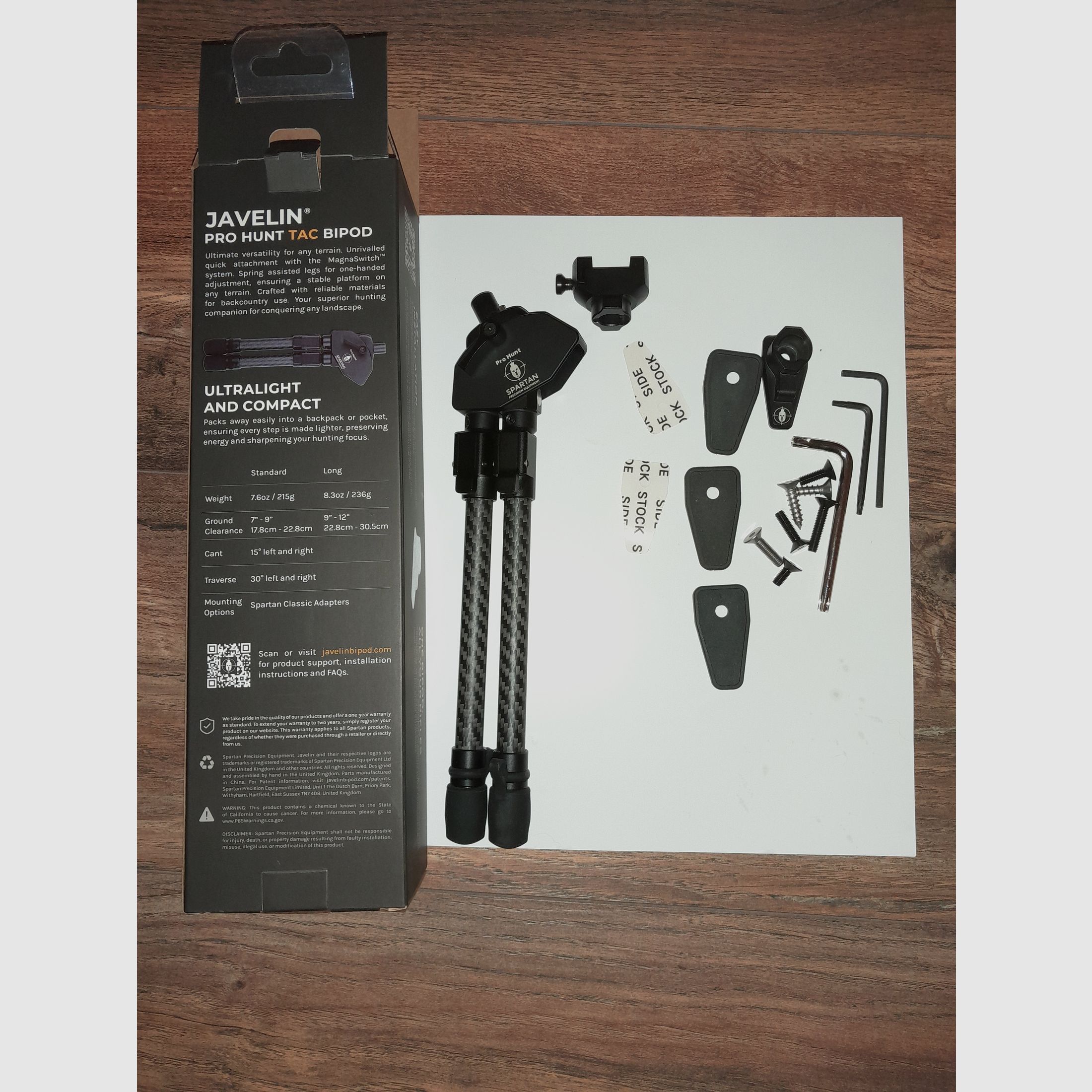 SPARTAN "JAVELIN PRO HUNT TAC" BIPOD LUNGO