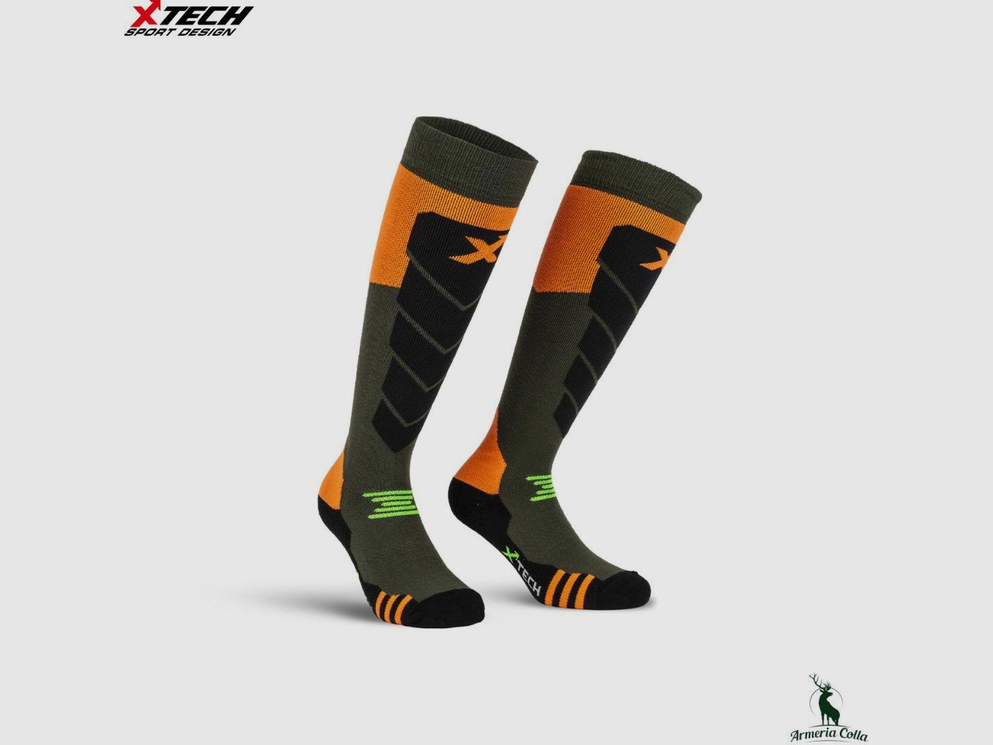 Xtech Schaftüberzug Spartan 03 Militär col. Orange/Grün