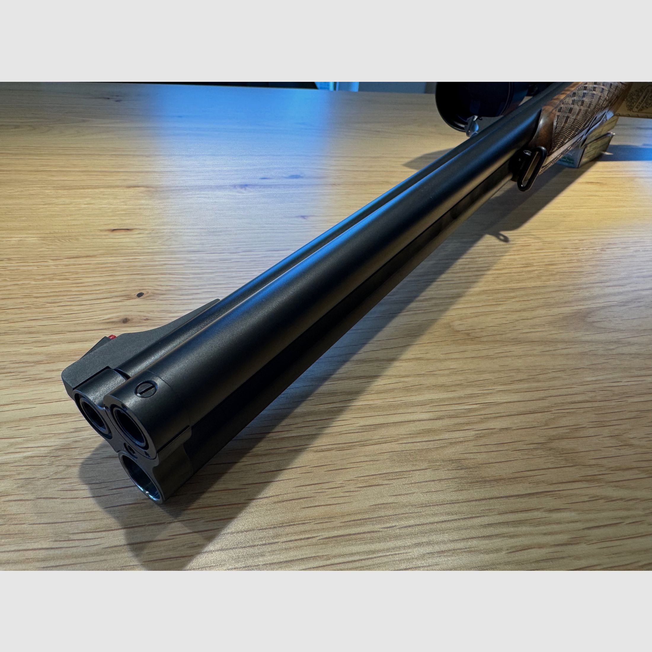 Blaser D99 dubbelbuksdrilling 9,3x74 / 9,3x74 / 20/76 met 2 x ZF Zeiss voor het zitten en drijfjacht, BESTE STAAT