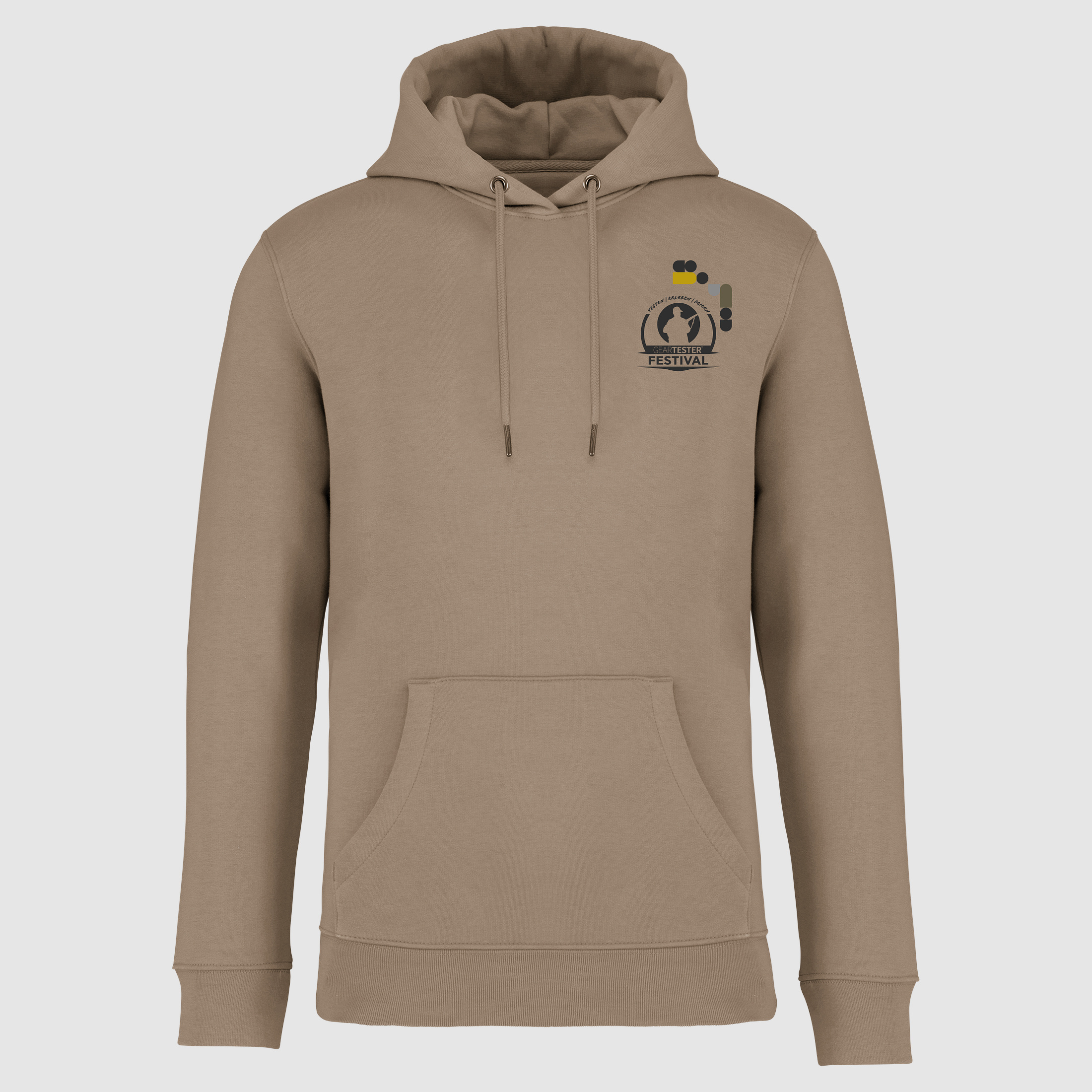 Geartester Festival Bio Hoodie, kleines Logo