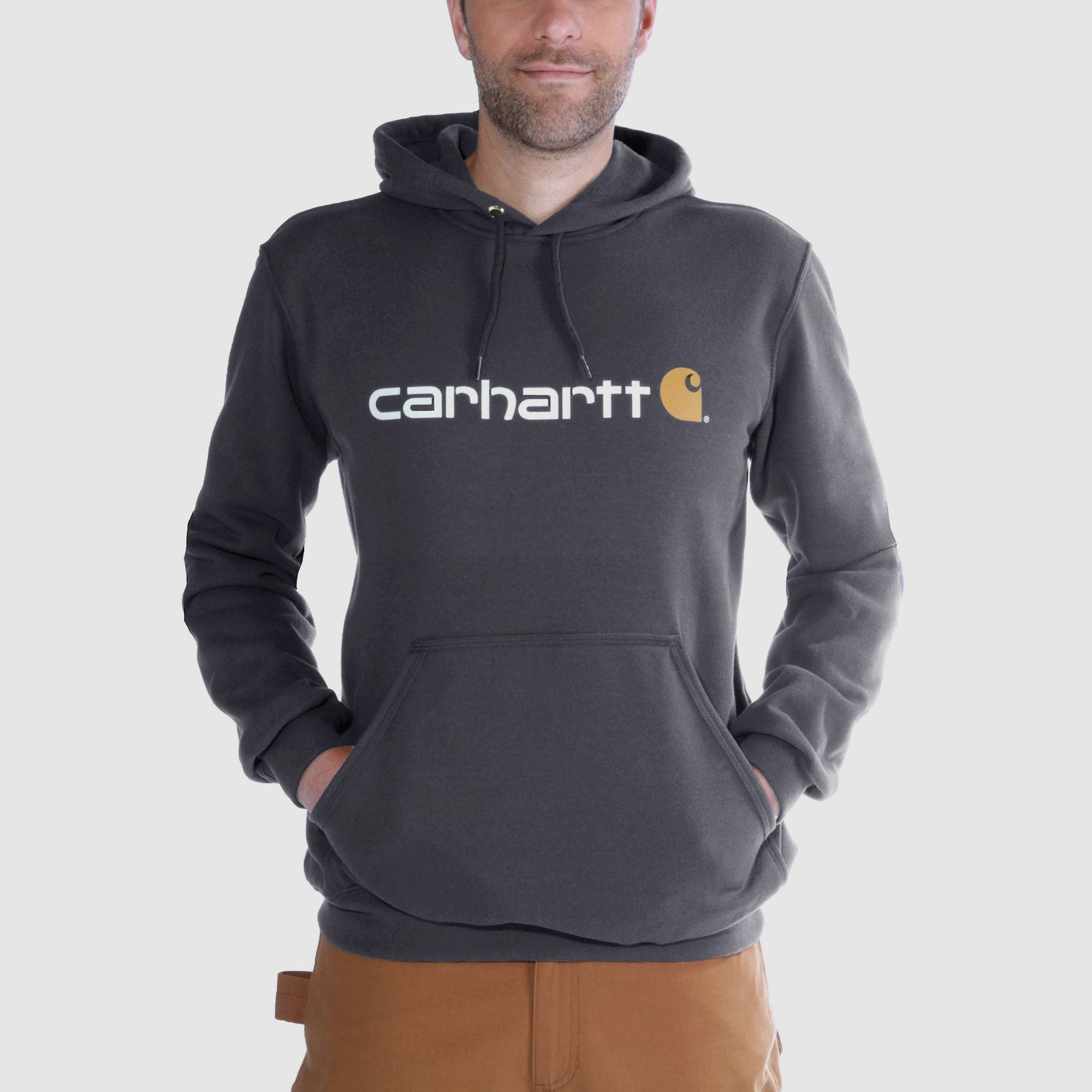 Carhartt Signature Logo Hoodie Men's Carbon Heather L