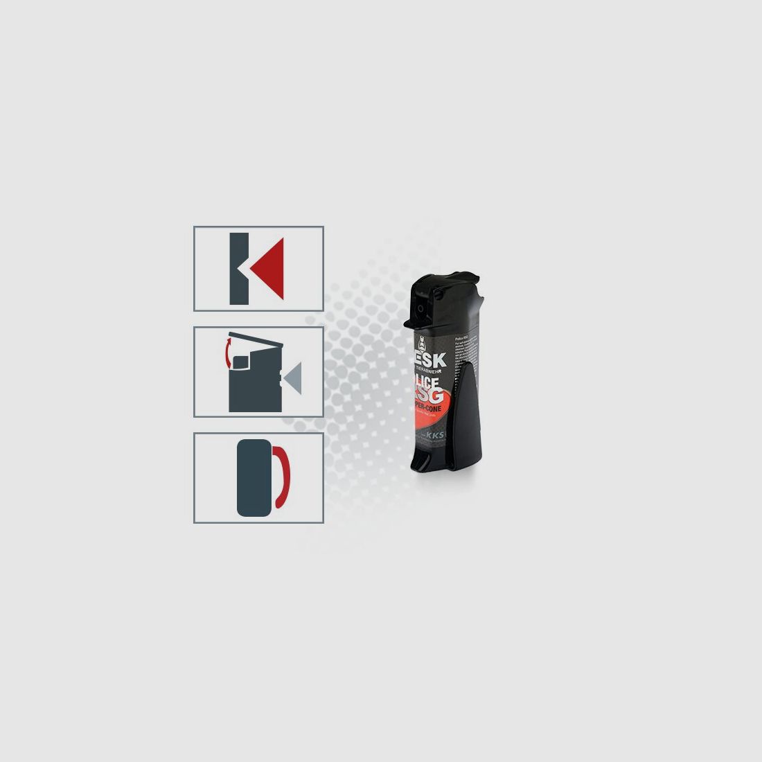 Pfefferspray VESK RSG Police Pocket mit Clip 30 ml Breitstrahl