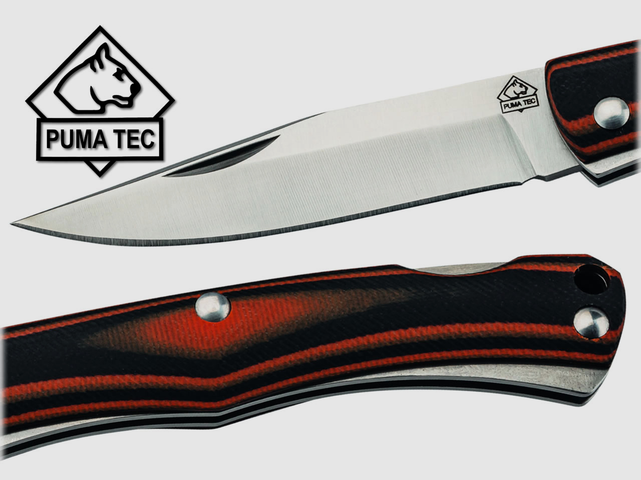 PUMA TEC Taschenmesser SLIM LINE II, 77 mm Klinge AISI 420 Stahl, G10 Griffe