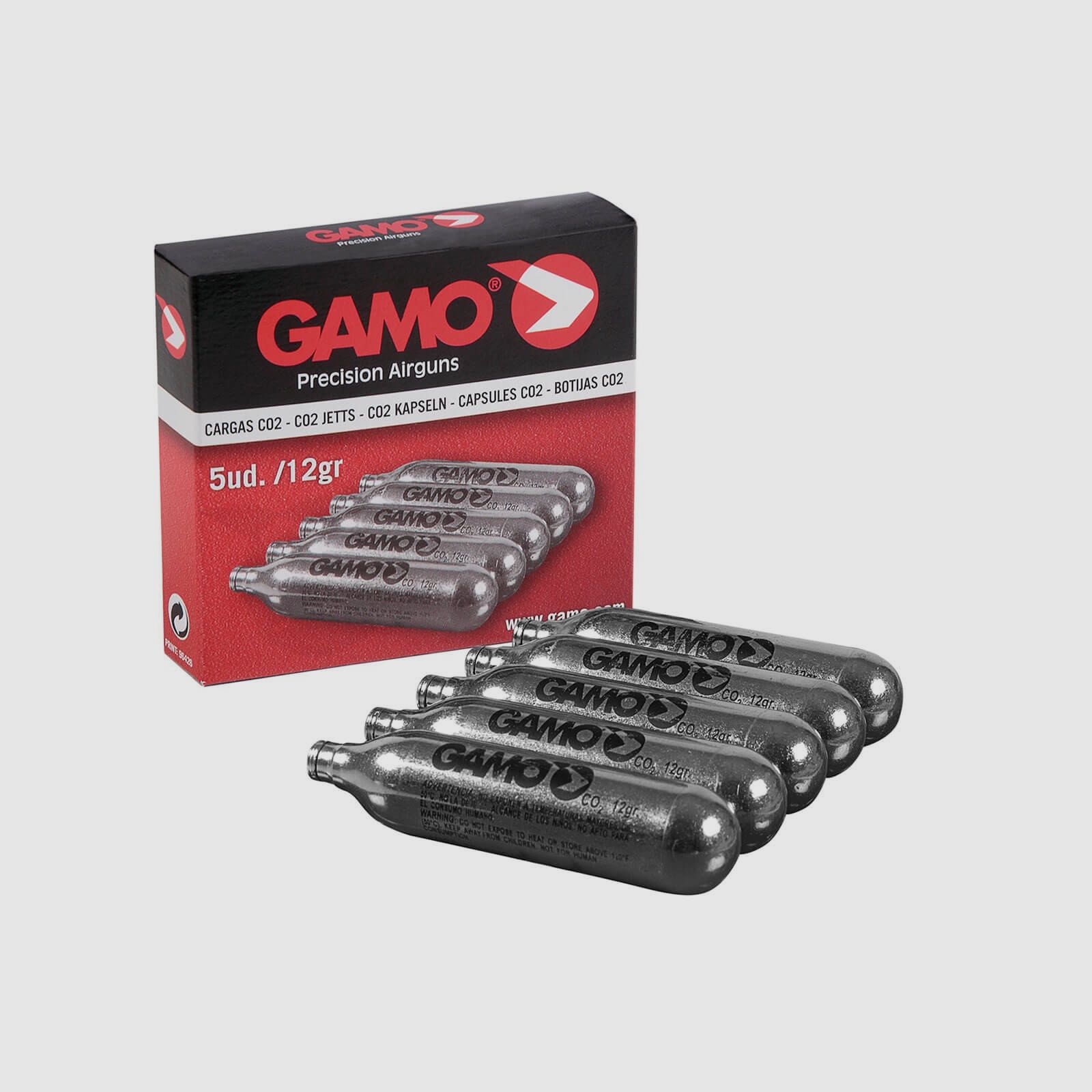 Karton mit 5 CO2-Patronen GAMO von 12 g