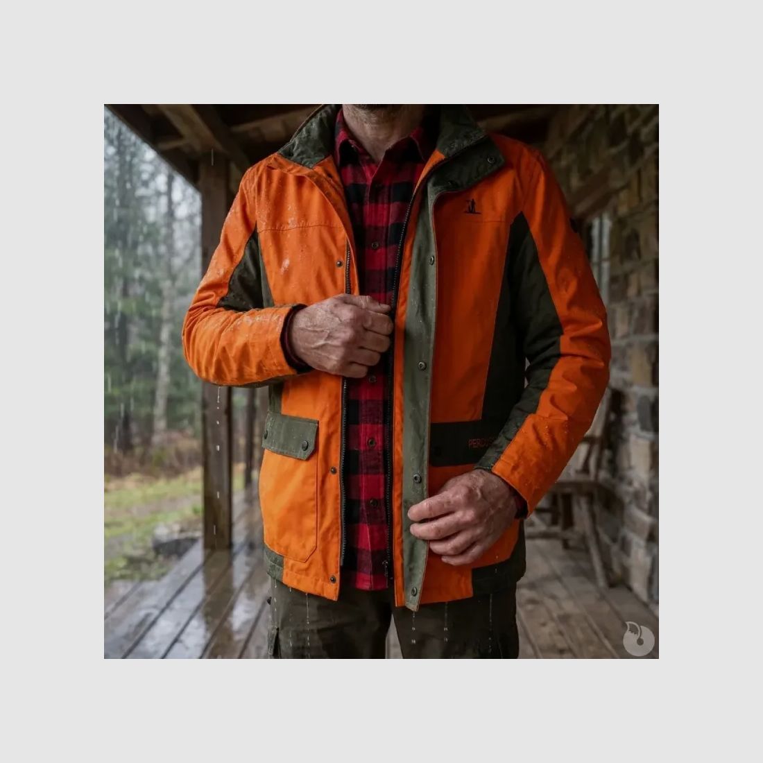 Weste für die Nachsuche Percussion Renfort Ripstop orange wasserdicht, Bild 4 von 15