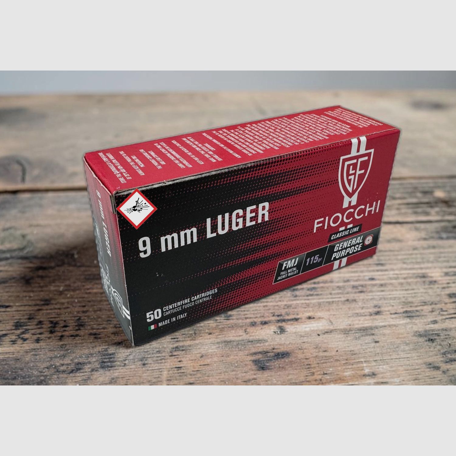 Fiocchi .9 mm Luger FMJ 115grs / 7.45g