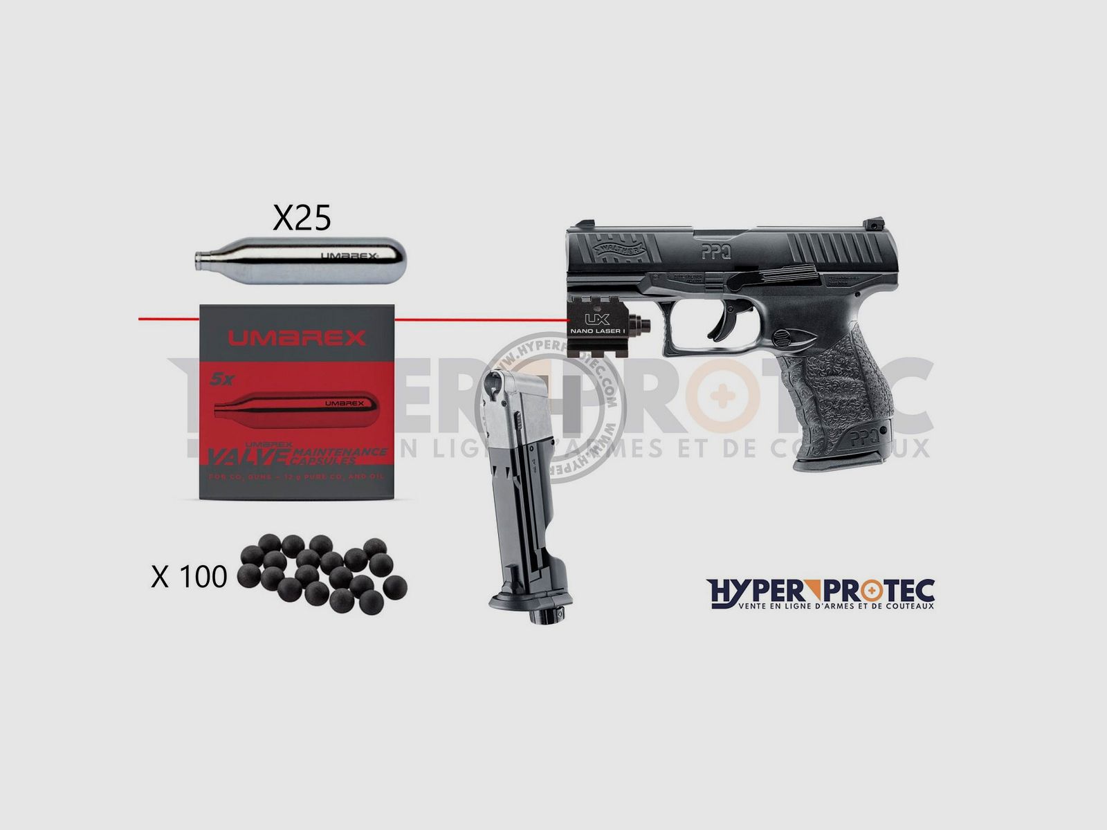 Walther PPQ M2 T4E Ultimate Pack zwart – pistool voor rubberkogels kal. .43