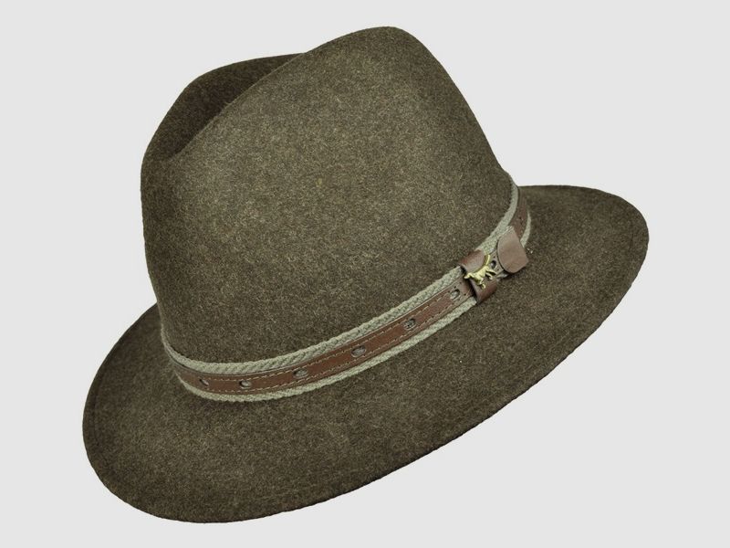 Hat with decorative part hunting dog - 100% wool