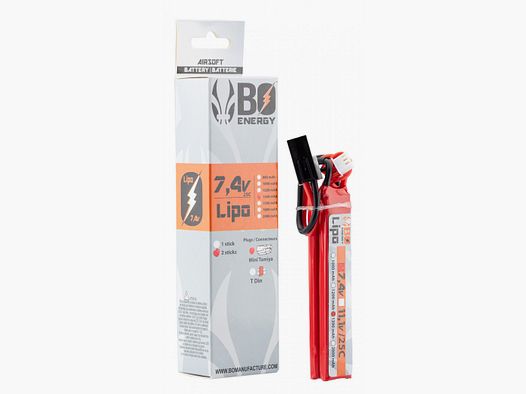 2 LiPo batteries 2S 7.4V 1300mAh 25C T-DEAN