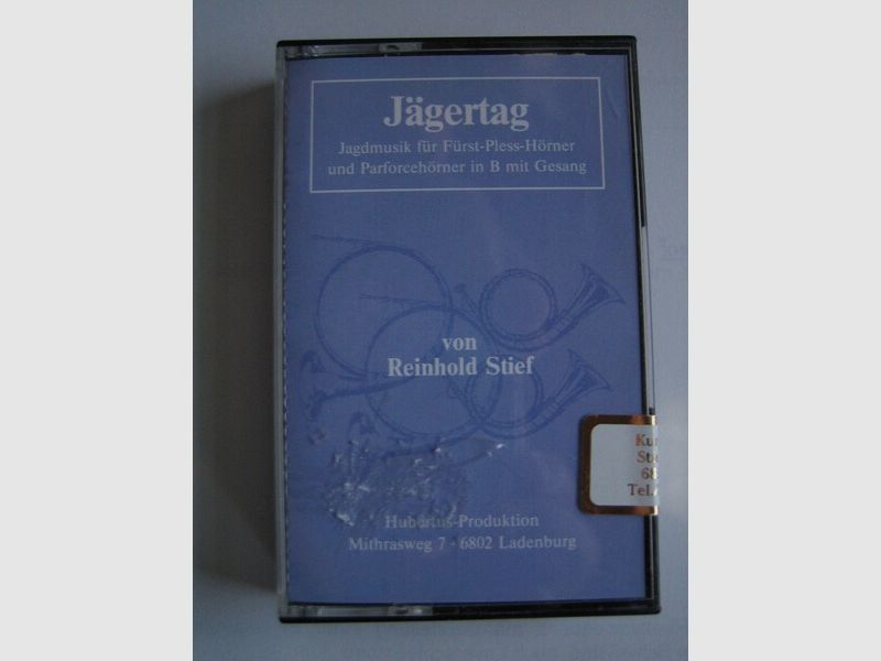 Casette: JÄGERTAG - Jagdmusik für Fürs-Pless- u. Parforcehörner in B mit Gesang