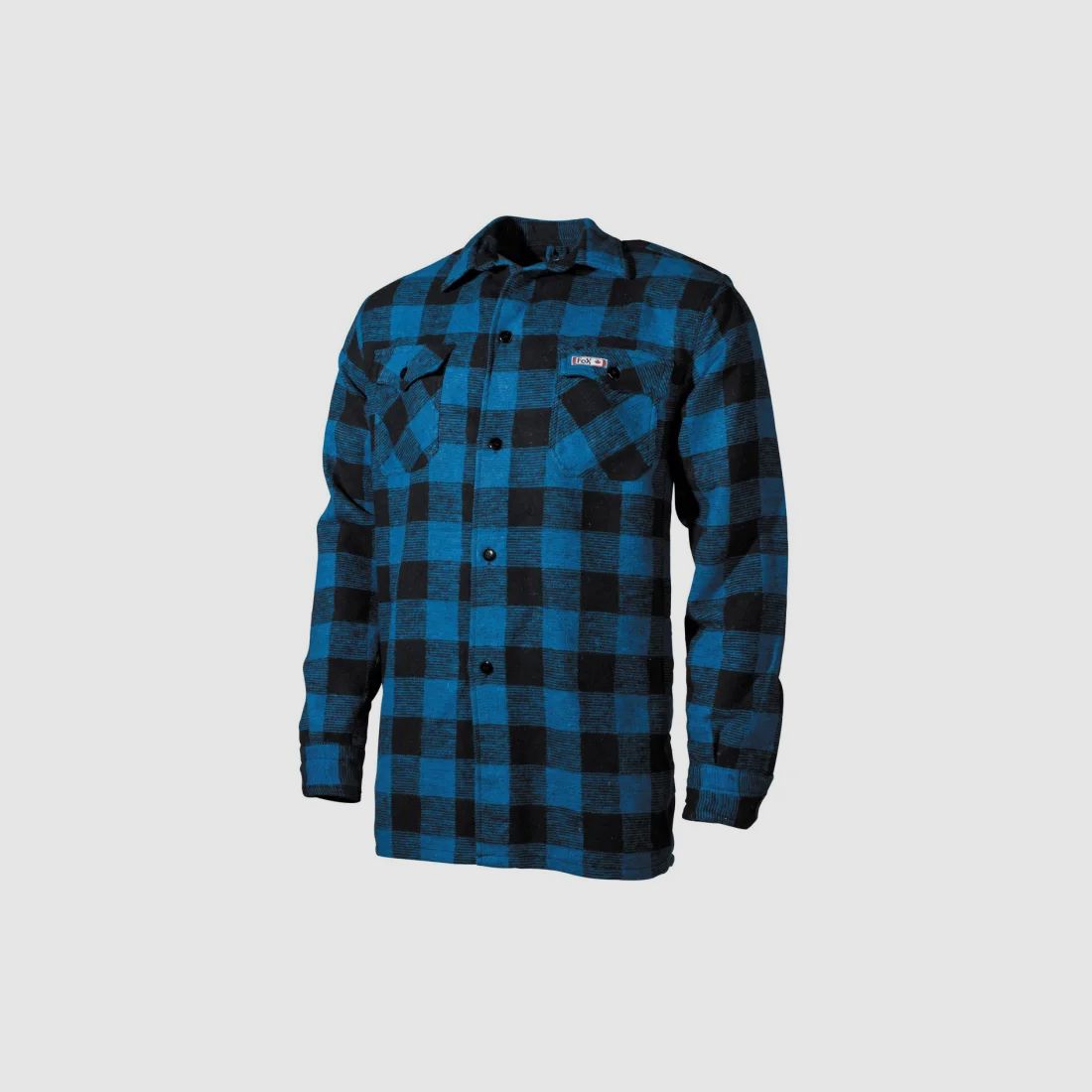 Camicia da boscaiolo, qualità pesante, a quadri blu / nera, taglia XXL