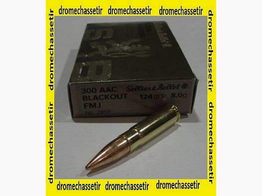 Pudełko 20 nabojów, Sellier & Bellot, kal. 300 AAC Blackout, 124 gr FMJ
