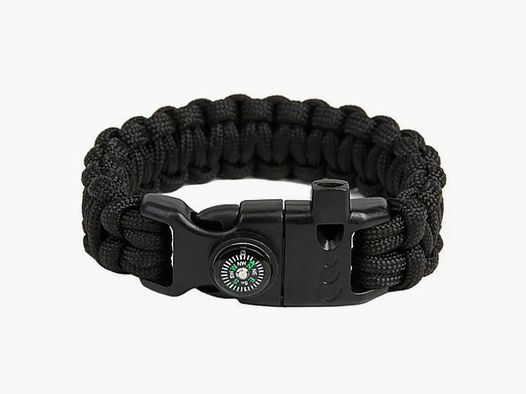 EDCX EDCX Fallschirmleinen-Armband Cobra Survival schwarz