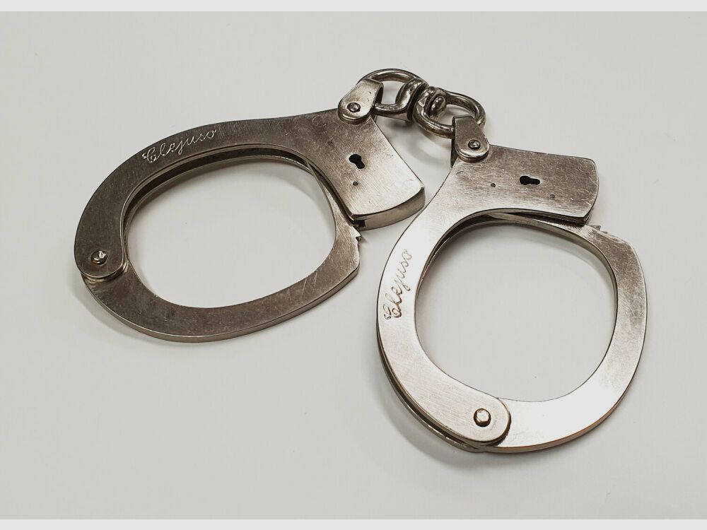 CLEJUSO Clemen & Jung e.K. Menottes CLEJUSO No. 12 D, acier nickelé, fabriqué en Allemagne, d'occasion