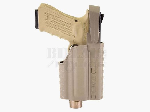 Holster Level 3 Nuprol Glock 17 + Lampe Droitier Tan