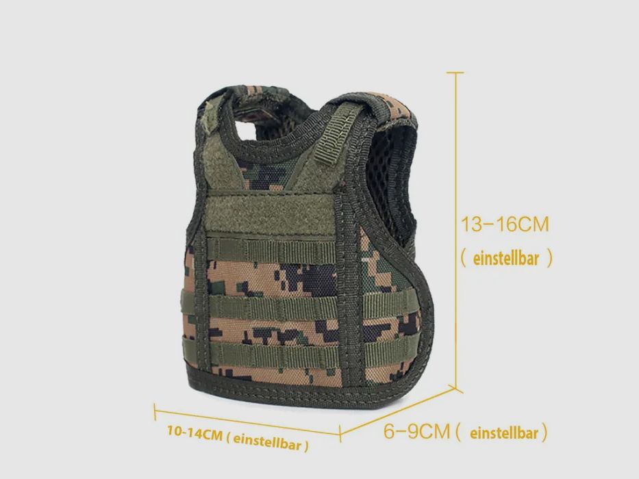 Mini protective vest for beer bottle / wine bottle / thermos bottle - Digital Woodland