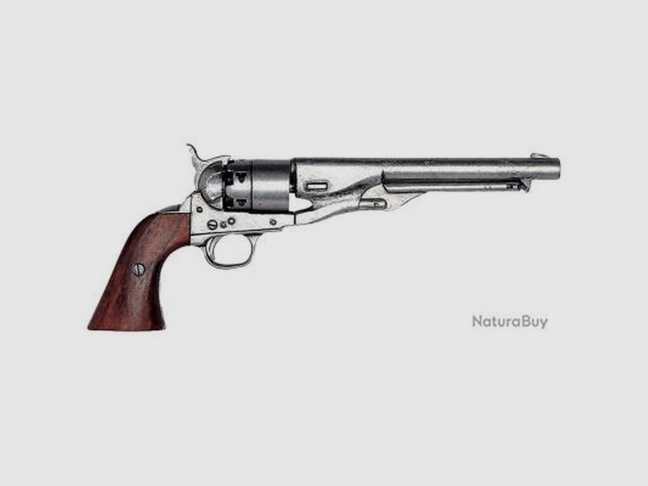 Decoratieve Replica Revolver Denix 1860 Amerikaanse Burgeroorlog - Metaalafwerking - Authentiek Detail - Decoratie en Verzameling, afbeelding 3 van 5