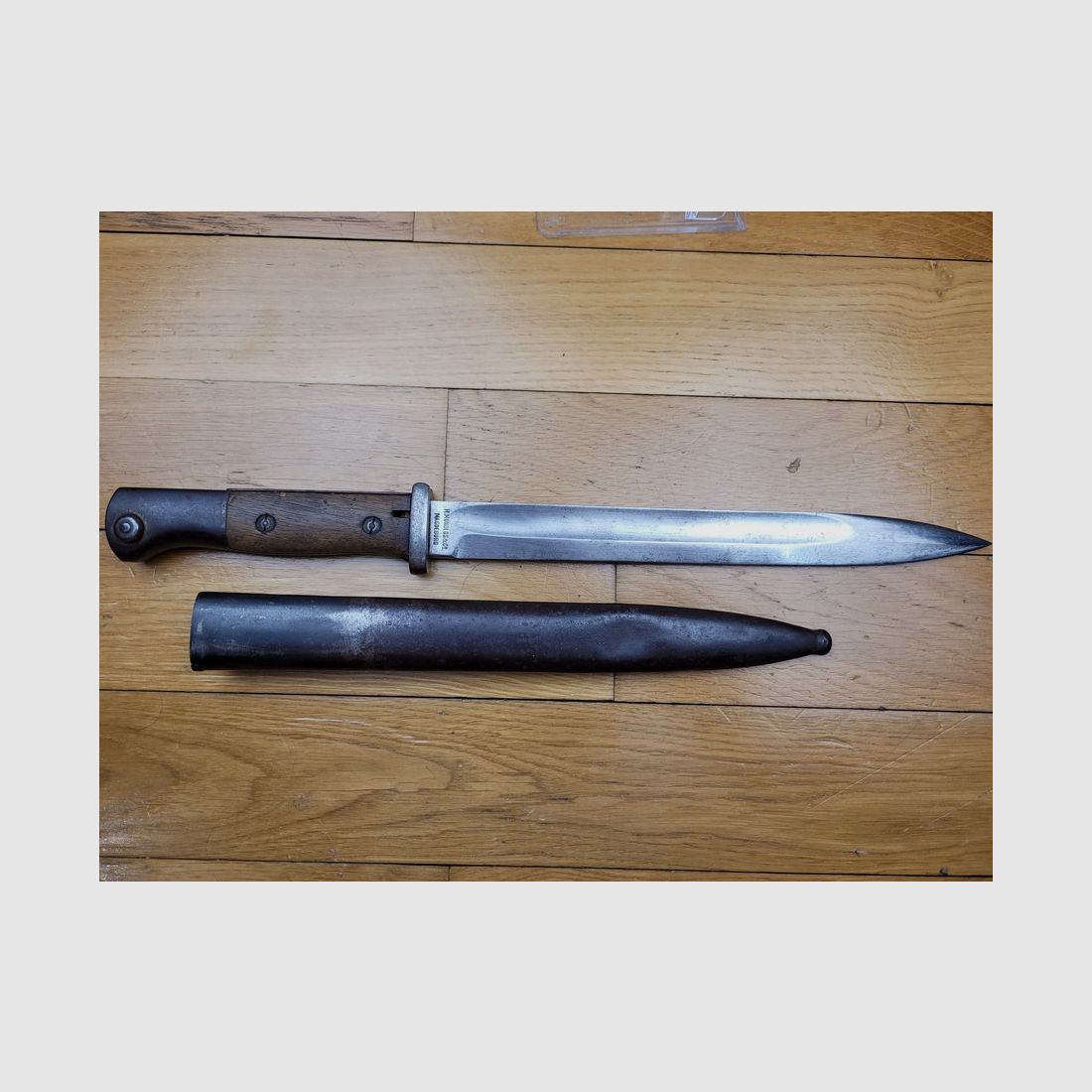 Seltene Bajonett 84/98 2. Typ – doppelte Fertigung „Mundlos“ & „Herder“ - W18 – Futteral – 1. WK – TBE, Bild 8 von 14