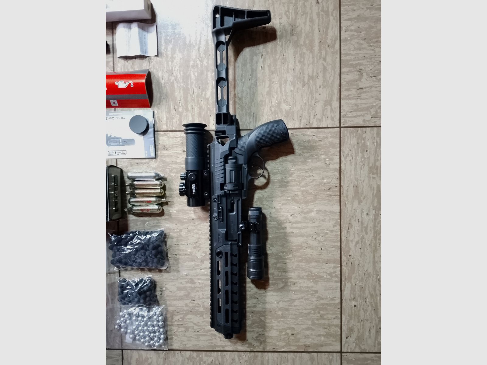Neu T4E RAM HDR50  Tr50 gen2 + Carbine Conversion Kit+ Alu kugeln + Rubberballs .50 + Flashlight + CO2 Kapseln+ Visier Ovp 