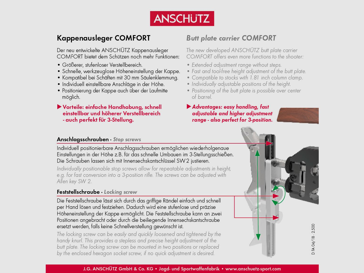 Schaftkappenausleger COMFORT