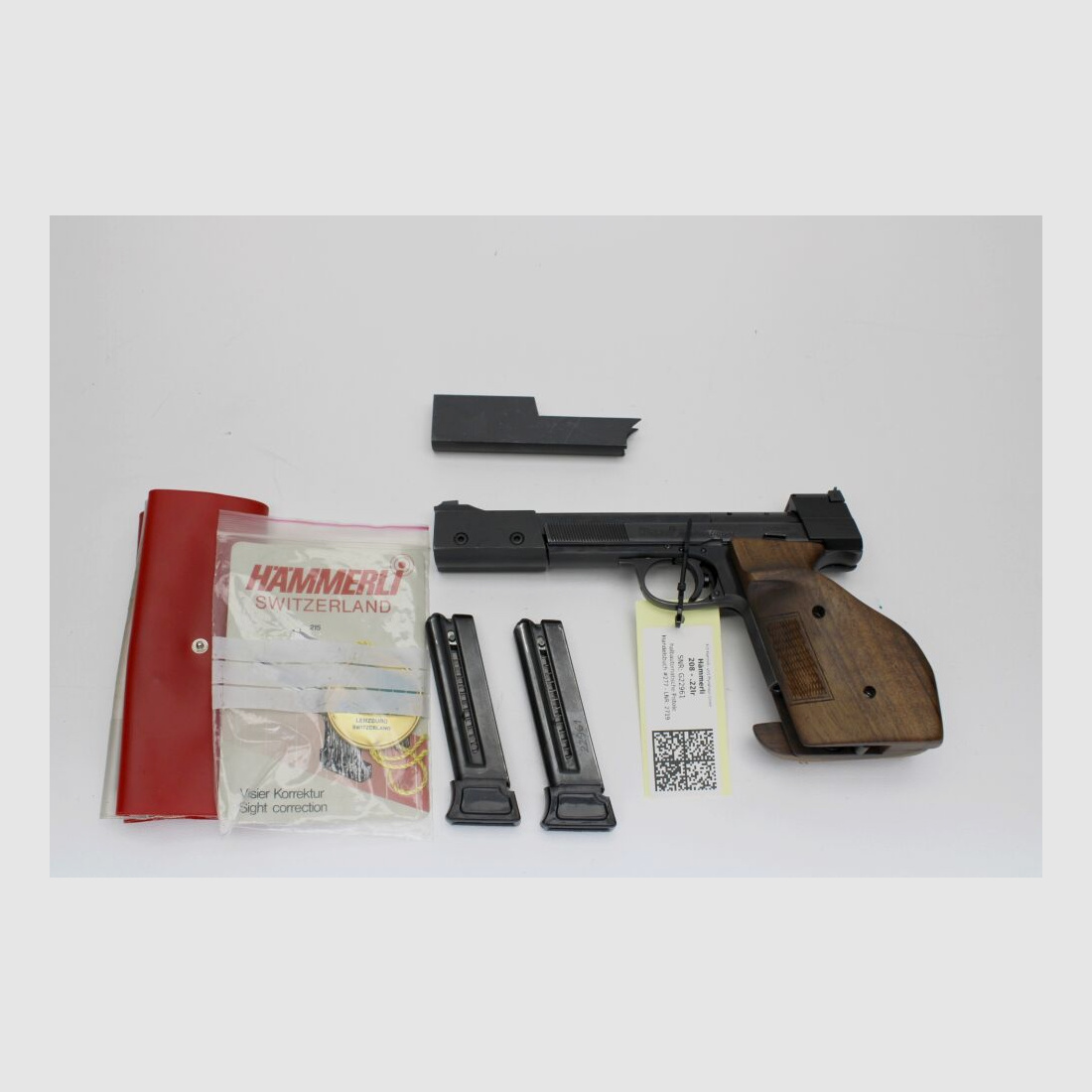Pistole Hämmerli 208 mit Gewichten .22lr