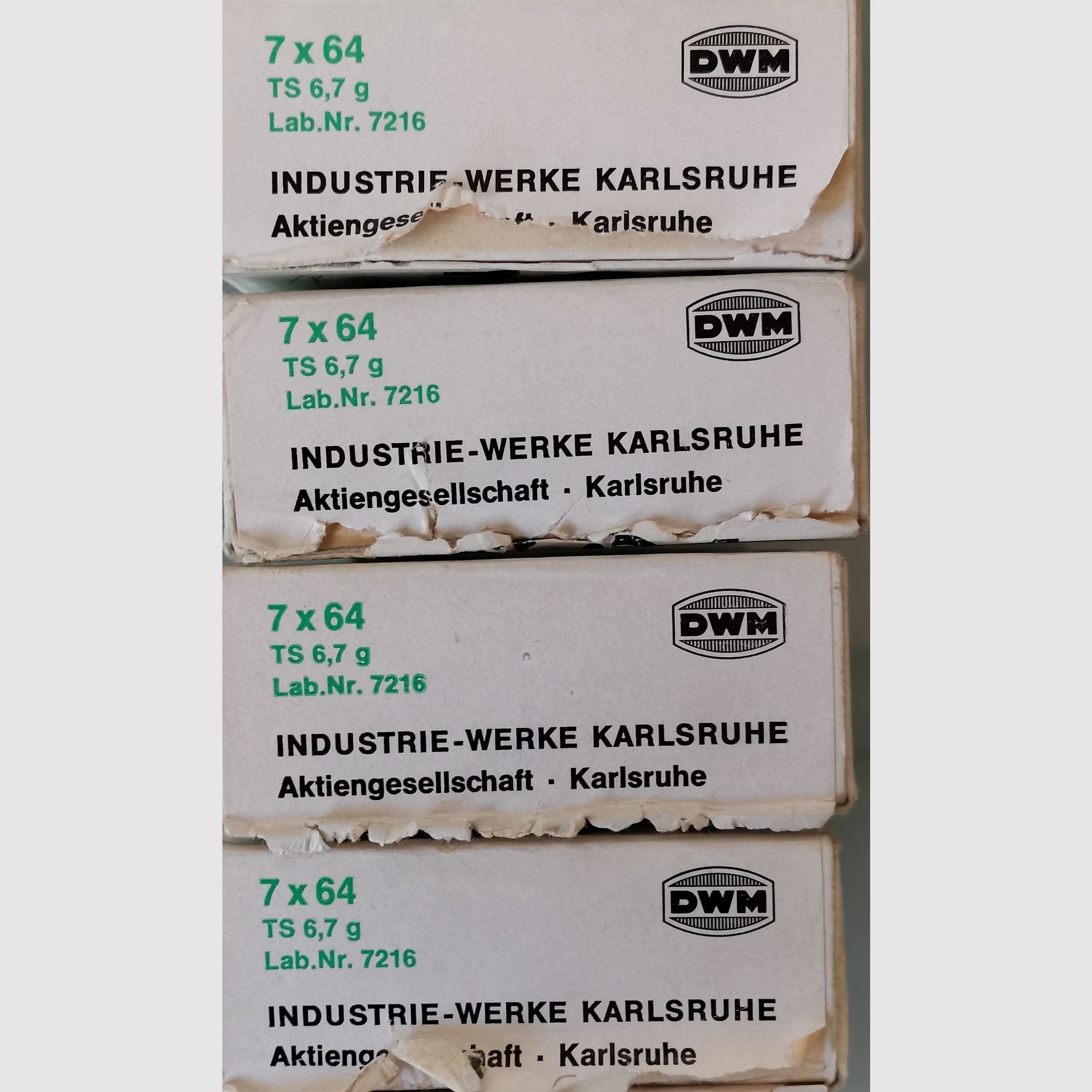 Büchsenpatronen 7x64, TS 6,7 g, 33 Stück, gleiche Seriennummer