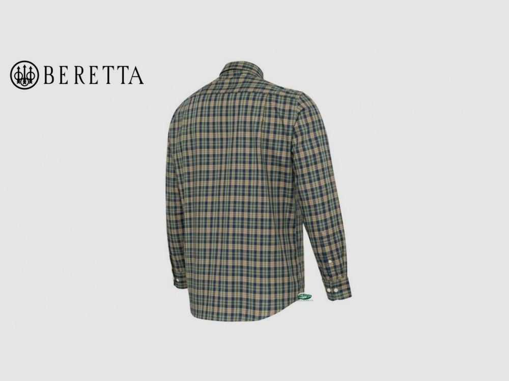 BERETTA Karierte Hemd Bryggen Blau und Beige LU382, Bild 2 von 2