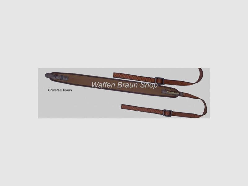 Niggeloh Gewehrgurt Universal mit Schnellverschluss aus Neopren Farbe Braun.