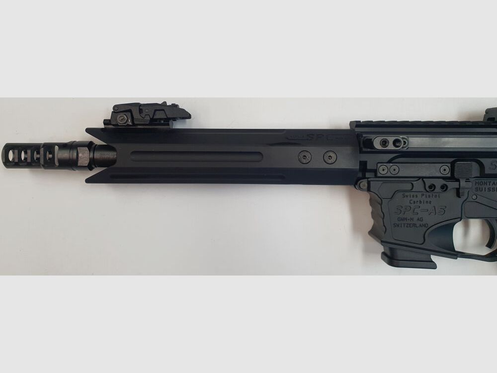 GWMH AG Selbstladebüchse GWMH SPC-SPORTER A5 10" (SWISS PISTOL CARBINE) BLACK Kal.9x19 AR15 Glock Magazin