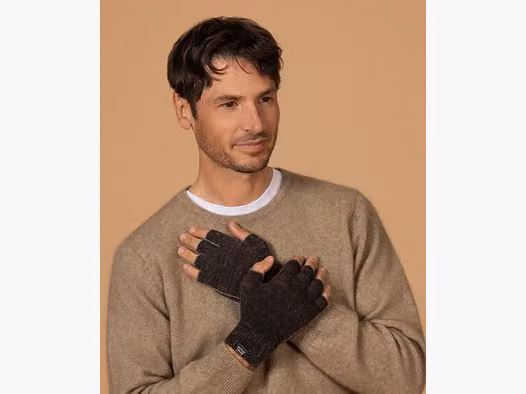 Noble Wilde Polyprop Possum Fingerlose Handschuhe, schwarz/braun