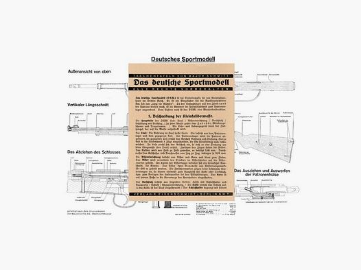Nachdruck Wehrmacht Taschenkarte Wehrsport KK-Gewehr "Deutsches Sportmodell"