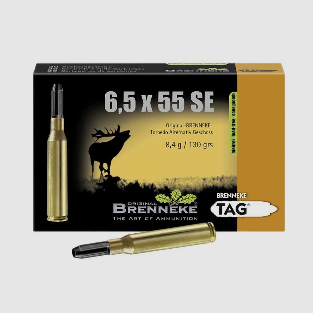 6,5x55 TAG bleifrei 8,4g/130grs. Brenneke