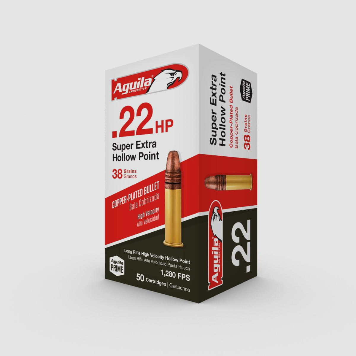 Aguila Super Extra High Velocity .22 LR 38GR CP HP 50 cartucce