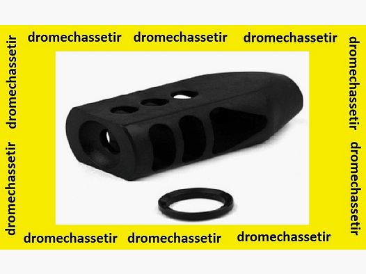 Heavy flash suppressor with 3 ports, double oval for thread 1/2×28, black color