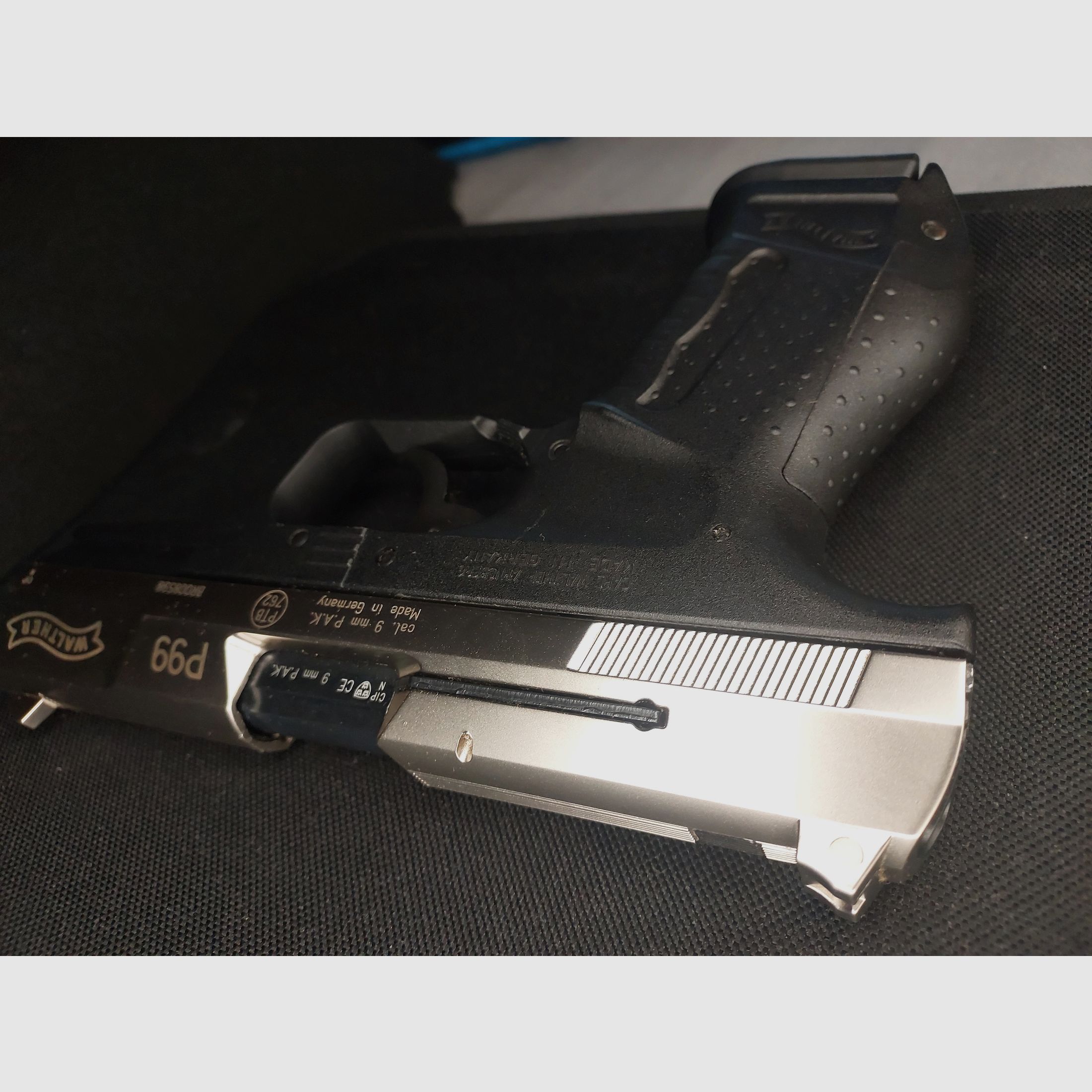 Pistolet d'alarme Walther P99 9mm P.A.K. bicolore Nickel (PTB 762) P 99