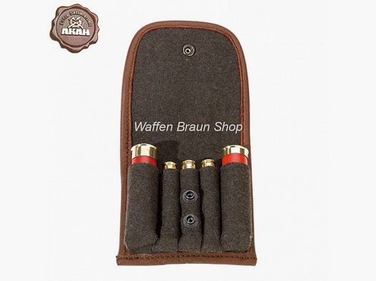 Étui de patron AKAH en cuir d'élan avec extérieur en Loden, cuir d'élan doux à l'extérieur, intérieur recouvert de Loden PISCHL marron.