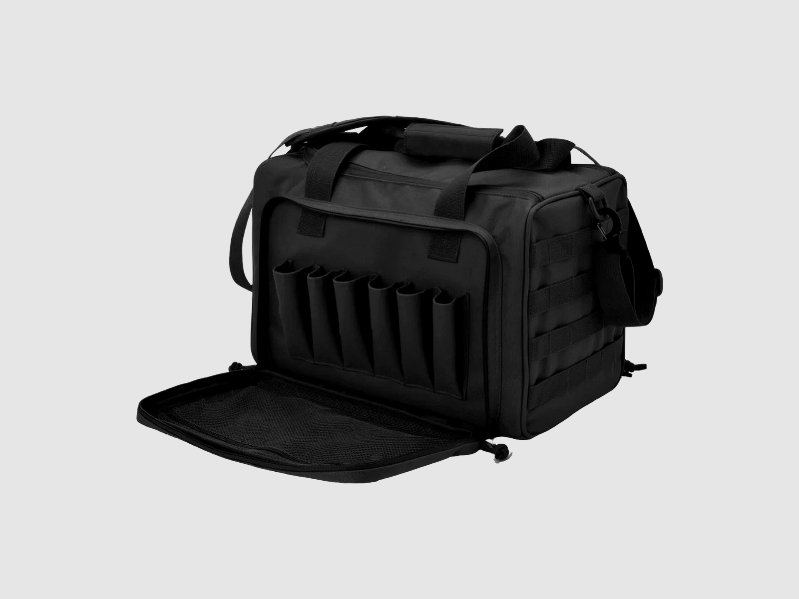 Tactical Shooting Range Bag for Handguns: Your Complete Gear Safely Organized in One Place (Black)