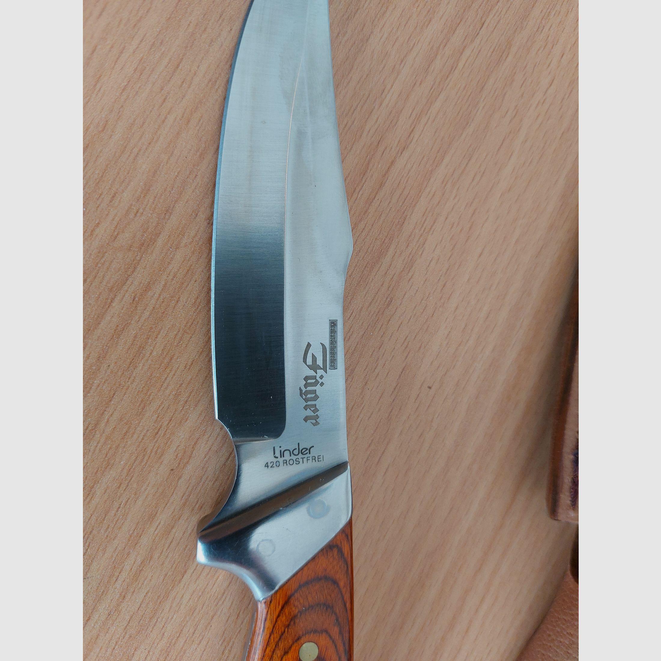 Coltello da caccia 13,3 cm fisso Carl Linder Trekking 441912 incluso fodero in pelle NUOVO