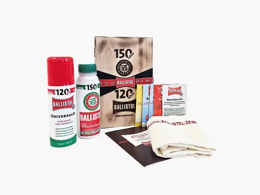 Ballistol Präsentbox in geflammter Holzkiste