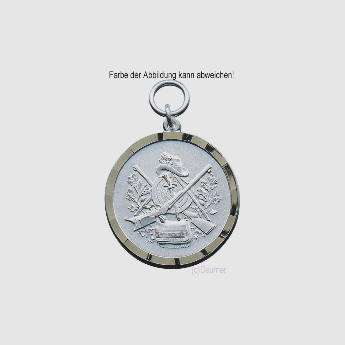 Medaille gekr.Gewehre, Deumer versilbert, 37mm