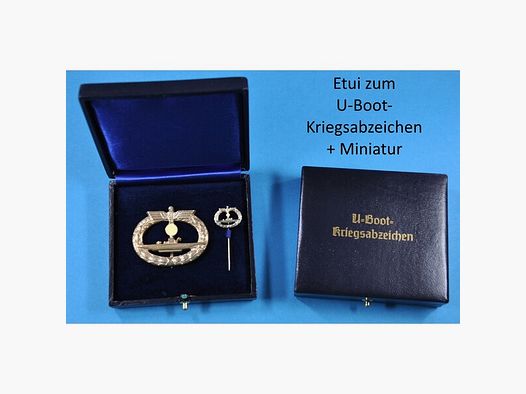 Etui zum U-Boot-Kriegsabzeichen + Miniatur mit senkrechter Nadel Repro !!!