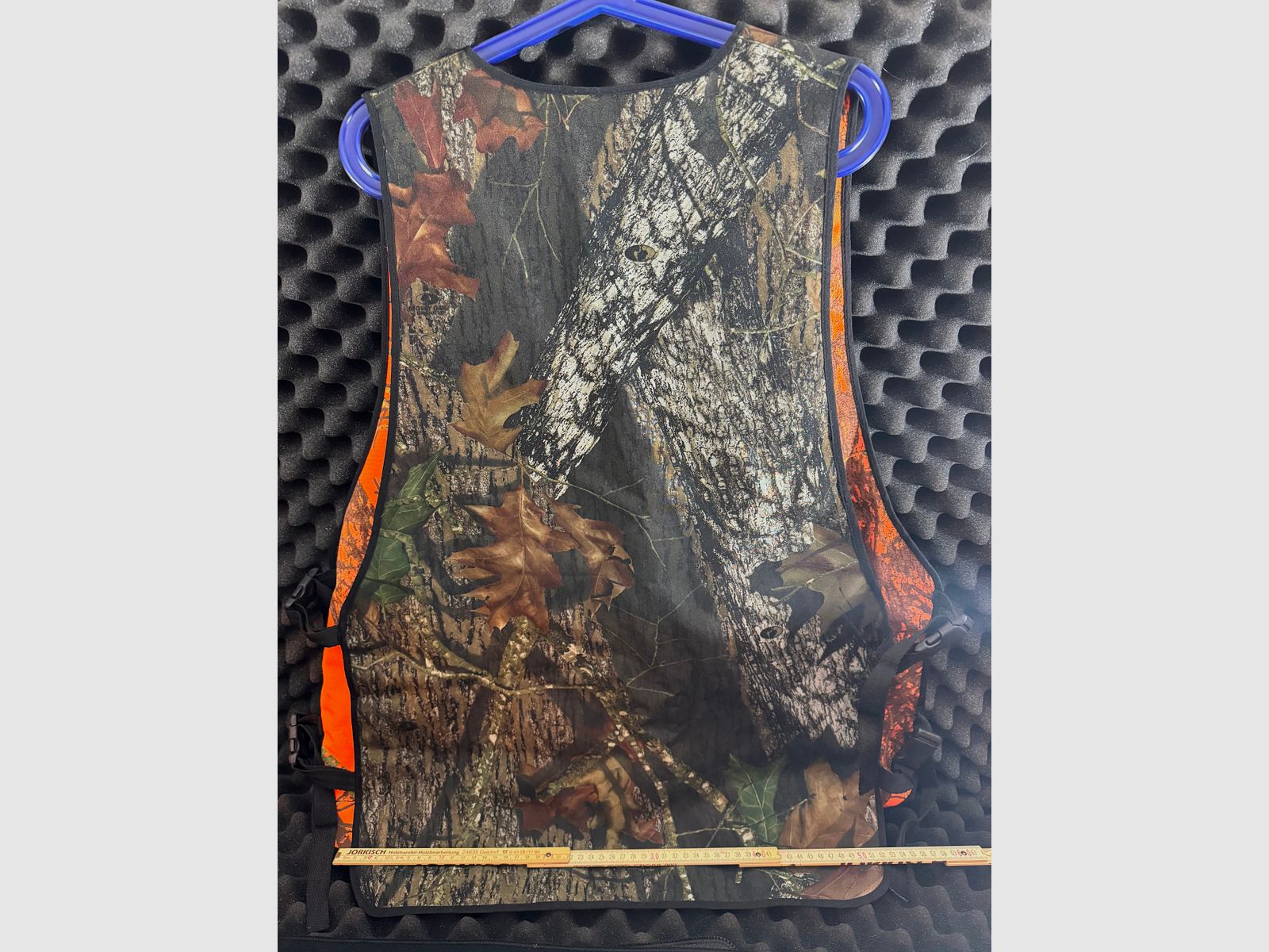 Wende-Weste Warnweste, Mossy Oak, Orange und Tree, Größe 58 - 62 einstellbar.