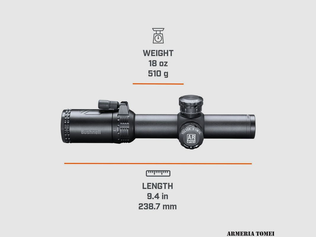 BUSHNELL – AR OPTICS 1-4x24mm FFP BELEUCHTET BTR (AR71424I), Bild 4 von 6