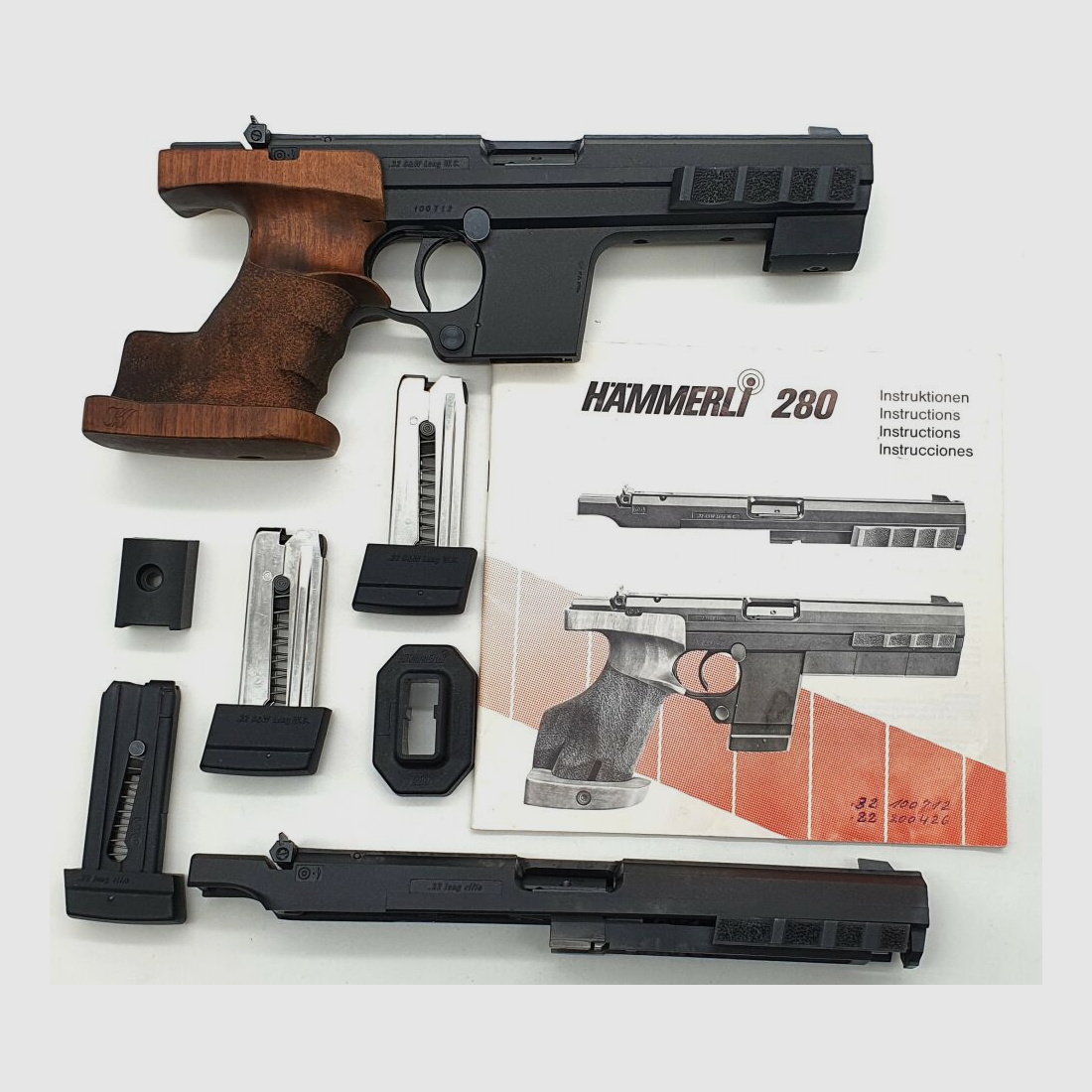 Hämmerli	 Sport-/Matchpistole Mod.280 .32S&W Long mit Wechelysystem auf .22lr